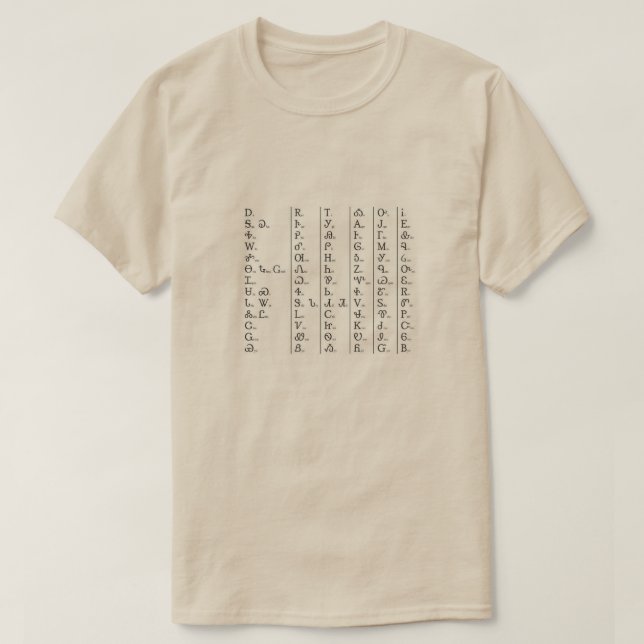 Cherokee Syllabary Unisex Natural White T-Shirt (Design framsida)