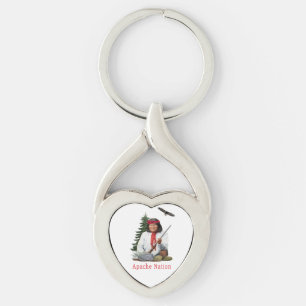 Cherokee Twisted Heart Silverfärgad Nyckelring