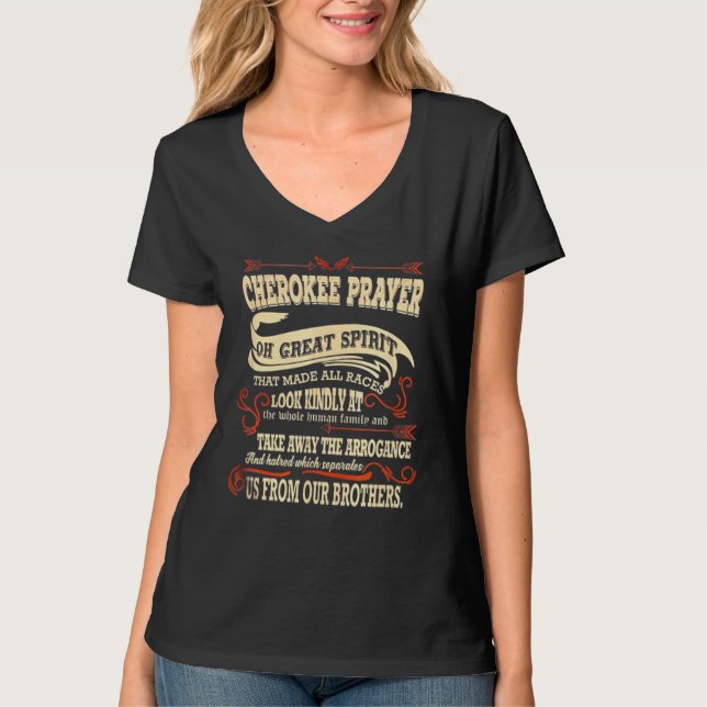 Cherokees Natives American Prayer T Shirt (Framsida)