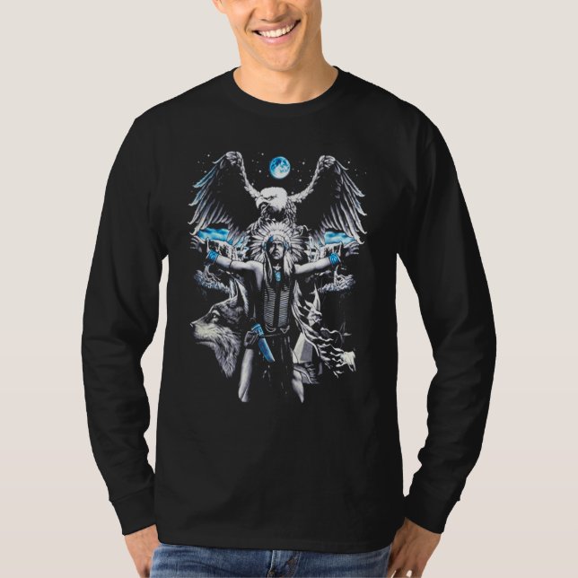 Cherokees Natives American Symbols T Shirt (Framsida)