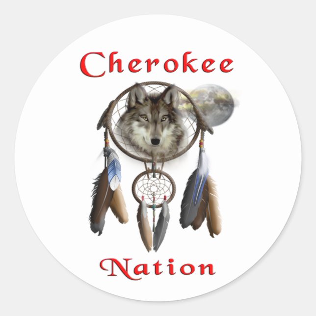 Cherokenation Runt Klistermärke (Framsida)