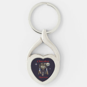 Cherokenation Twisted Heart Silverfärgad Nyckelring