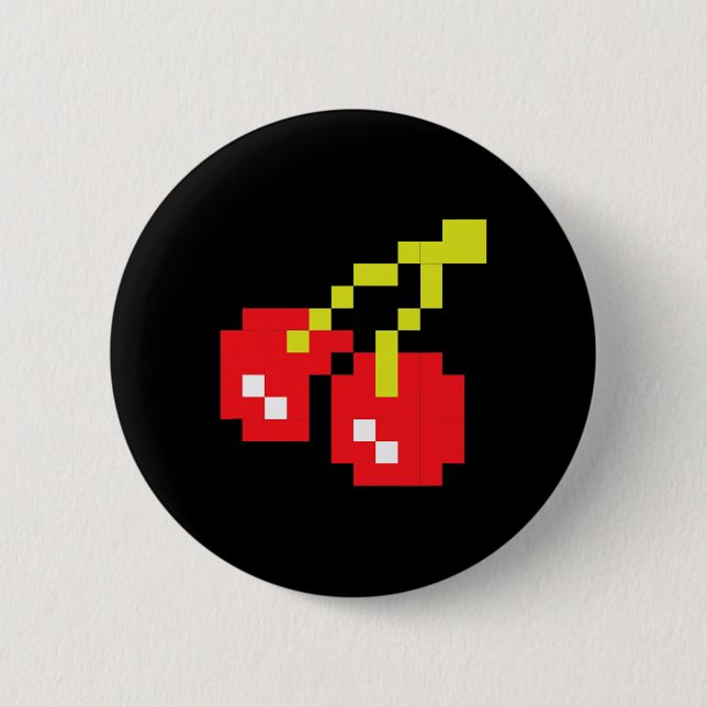 Cherries 80s Video Game Halloween Costume Easy Gro Knapp (Framsida)