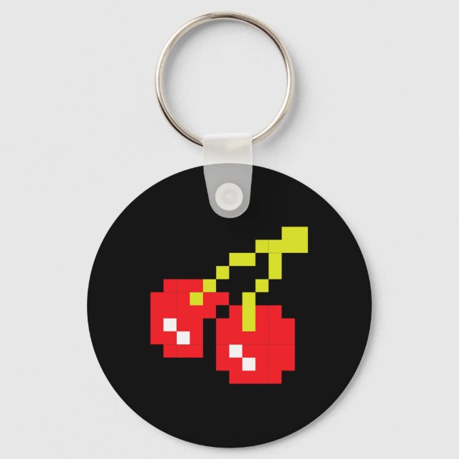 Cherries 80s Video Game Halloween Costume Easy Gro Nyckelring (Framsida)