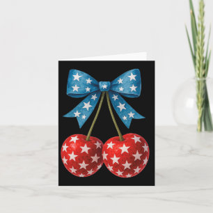 Cherries American Flagga Coquette Bow Cherry 4:e Kort