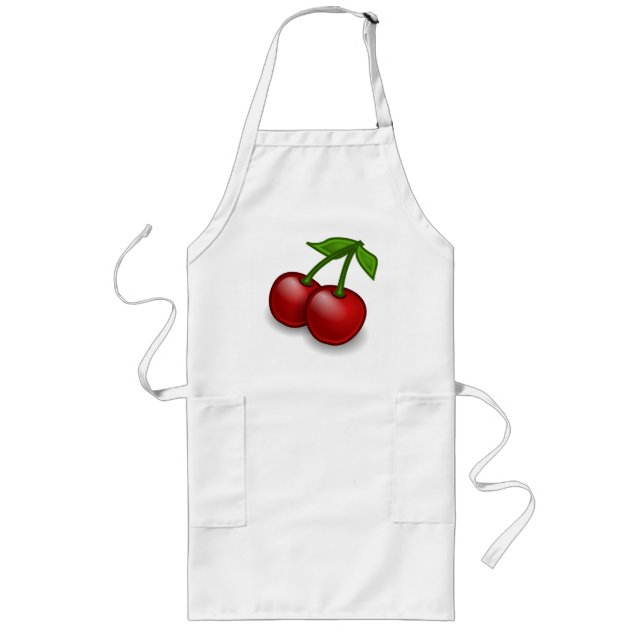 Cherries Apron Långt Förkläde (Framsidan)