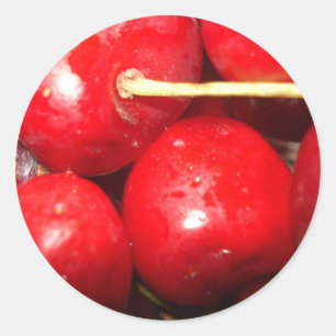 Cherries Art Photo Runt Klistermärke