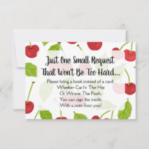 Cherries Baby Shower ger ett Bok Card Cherry Red