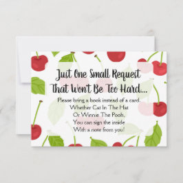 Cherries Baby Shower ger ett Bok Card Cherry Red Inbjudningar