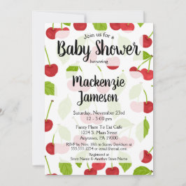 Cherries Baby Shower-inbjudan Red Cherry Inbjudningar