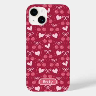 Cherries Bows Hearts red och Rosa