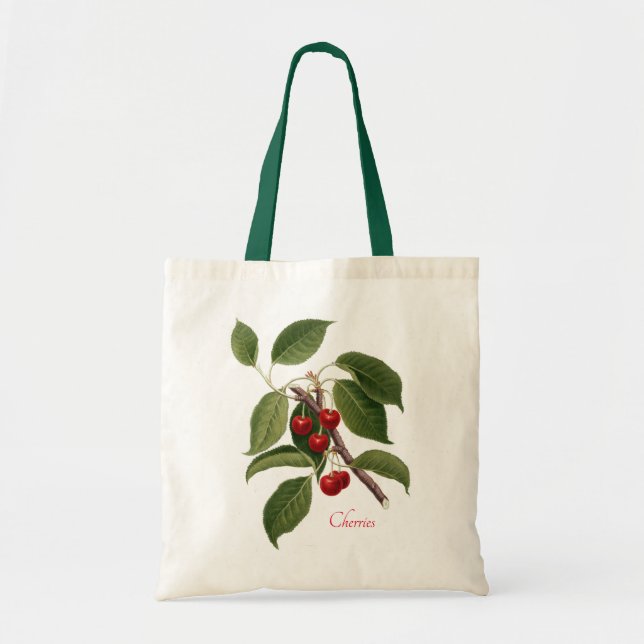 "Cherries" budget Tote Tygkasse (Framsidan)