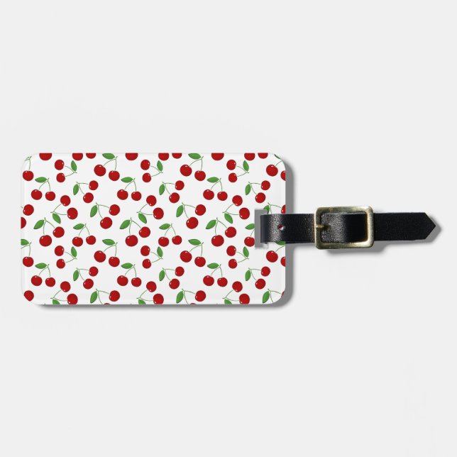 Cherries Design Luggage Tag Bagagebricka (Horisontell Framsida)