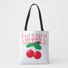 Cherries Fruit Red White Tygkasse
