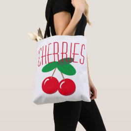 Cherries Fruit Red White Tygkasse