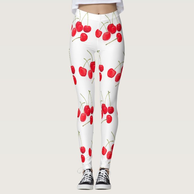 Cherries Frukt Sommarfärsk Sweet Natural Leggings (Framsida)