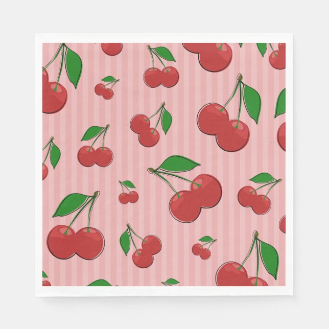 Cherries Illustration Pappersservett (Framsidan)