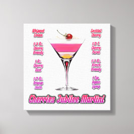 Cherries Jubilee Martini Cocktailrecept 12"x12" Canvastryck