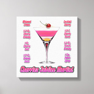 Cherries Jubilee Martini Cocktailrecept 12"x12" Canvastryck