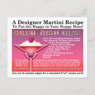 Cherries Jubilee Martini Recipe-vykort Vykort