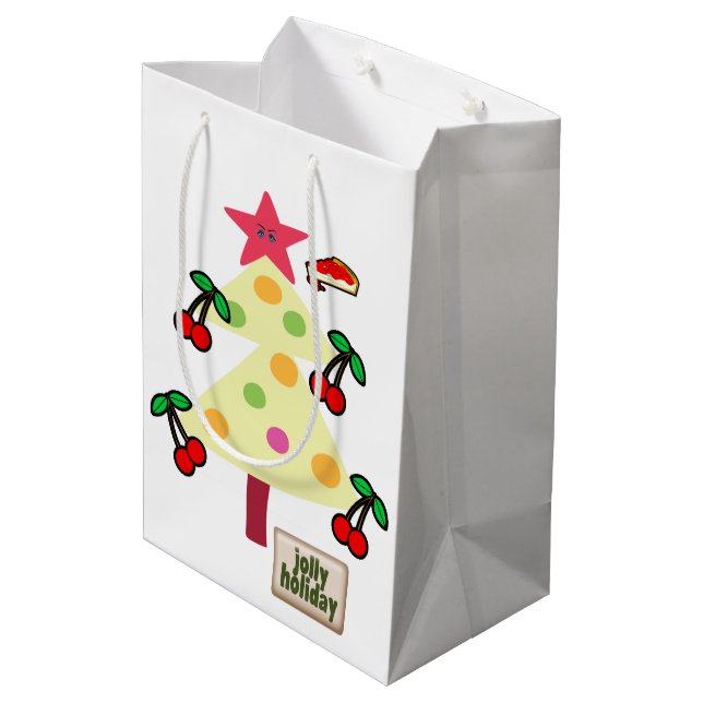 Cherries Julgran Jolly Helgdag Gift Bags (Baksidan Vinklad)