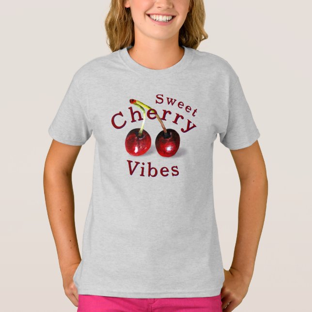 Cherries Kids Top T Shirt (Framsida)