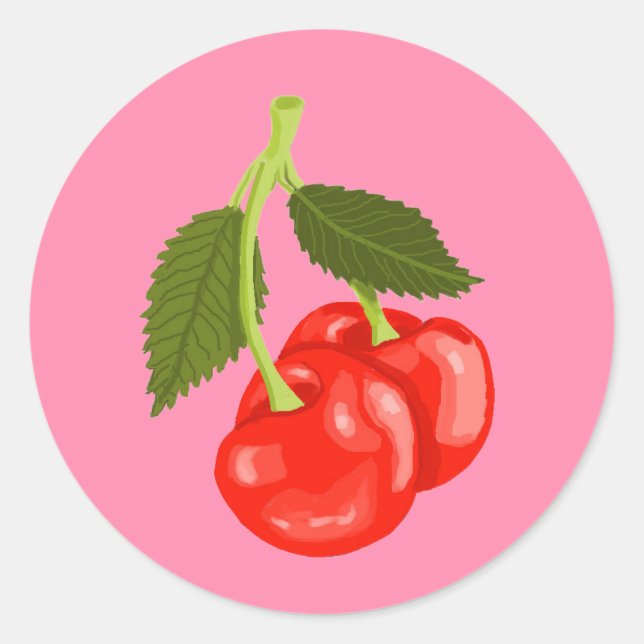 Cherries Runt Klistermärke (Framsida)
