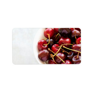 Cherries skål adressetikett
