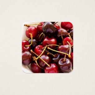 Cherries skål fyrkantigt visitkort
