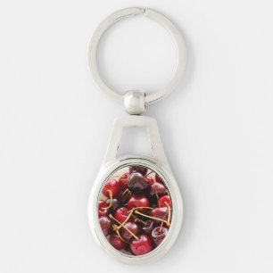 Cherries skål ovalt silverfärgad nyckelring