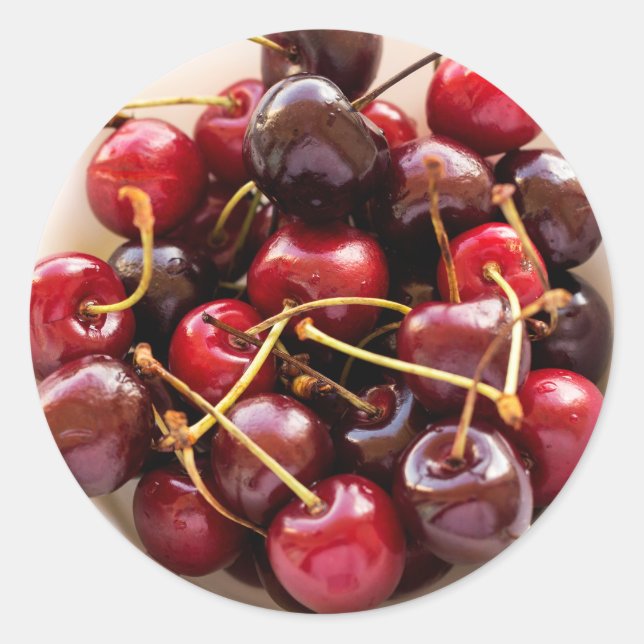 Cherries skål runt klistermärke (Framsida)