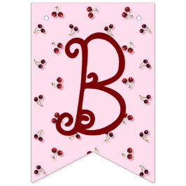 Cherries Theme First Birthday Bunting Banner Vimplar
