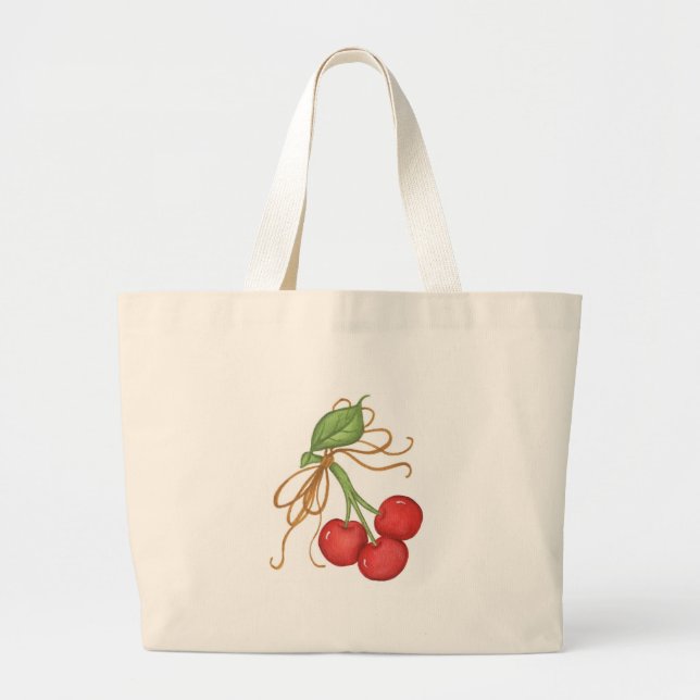 Cherries - Tote Bag Jumbo Tygkasse (Framsidan)