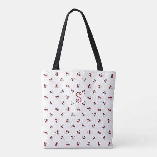 Cherries Tote Bag Tygkasse (Baksida)