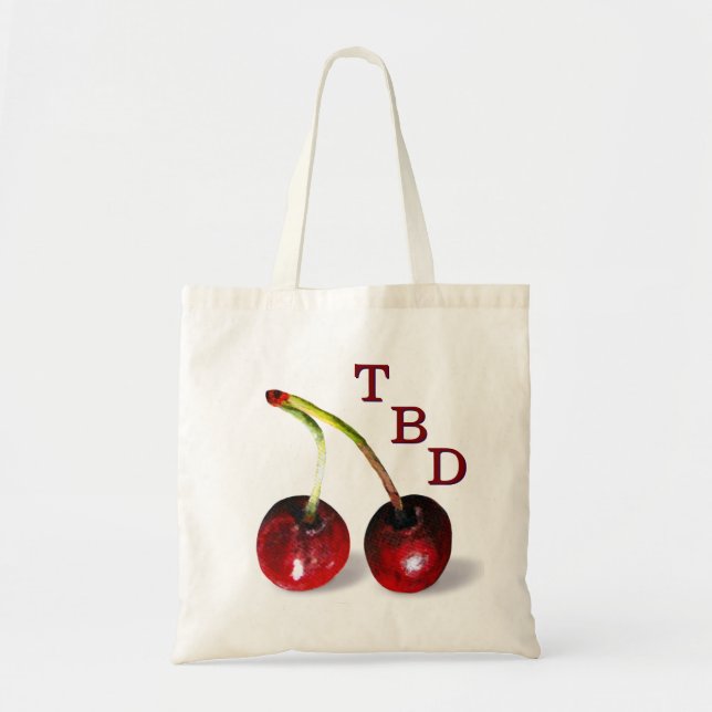 Cherries Tote Bag Tygkasse (Framsidan)
