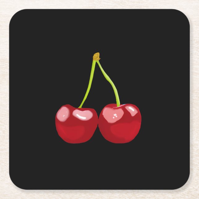cherries underlägg papper kvadrat (Framsidan)