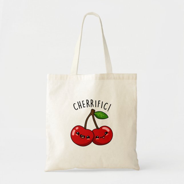 Cherrific Funny Red Cherry Fruit Pun Tygkasse (Framsidan)