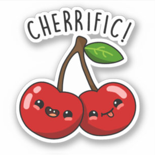 Cherrific Funny Red Cherry Pun Klistermärken