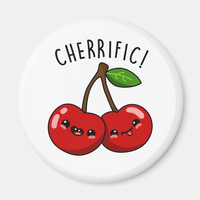 Cherrific Funny Red Cherry Pun Magnet (Framsidan)