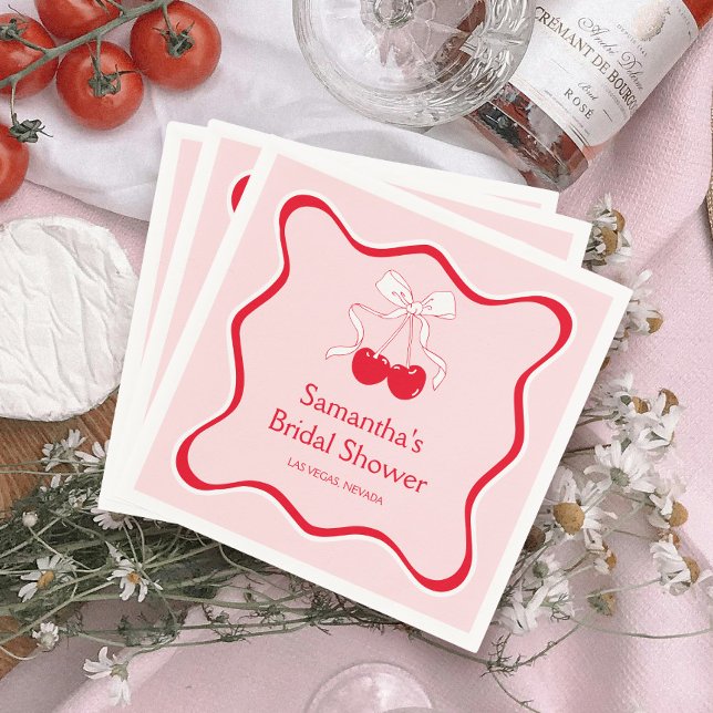 Cherrry On Top Bow Bröllopsdusch Pappersservett (Skapare uppladdad)