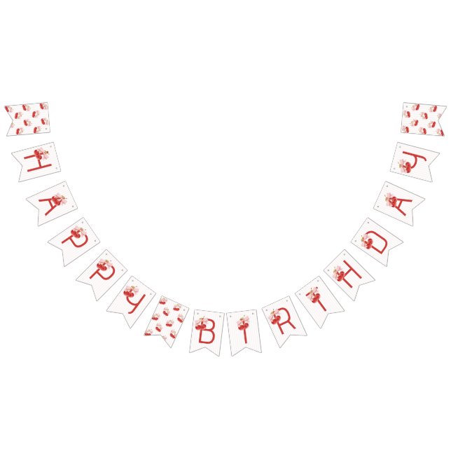 Cherry 1st Birthday Party Banner Vimplar (Alla)