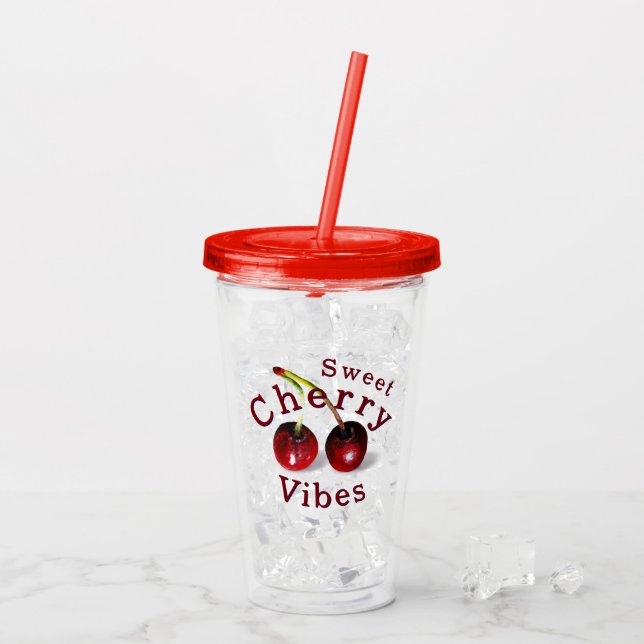 Cherry Acrylic Tumbler Take Away Mugg (Baksida Ice)