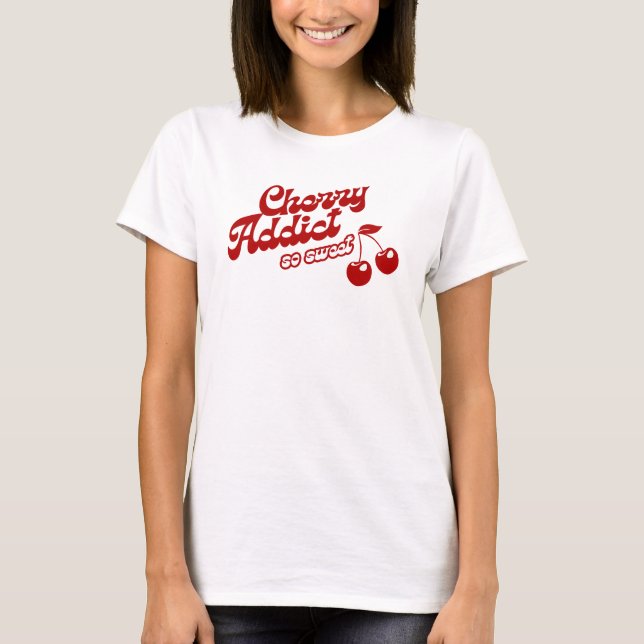 Cherry Addict vintage retro stil T Shirt (Framsida)