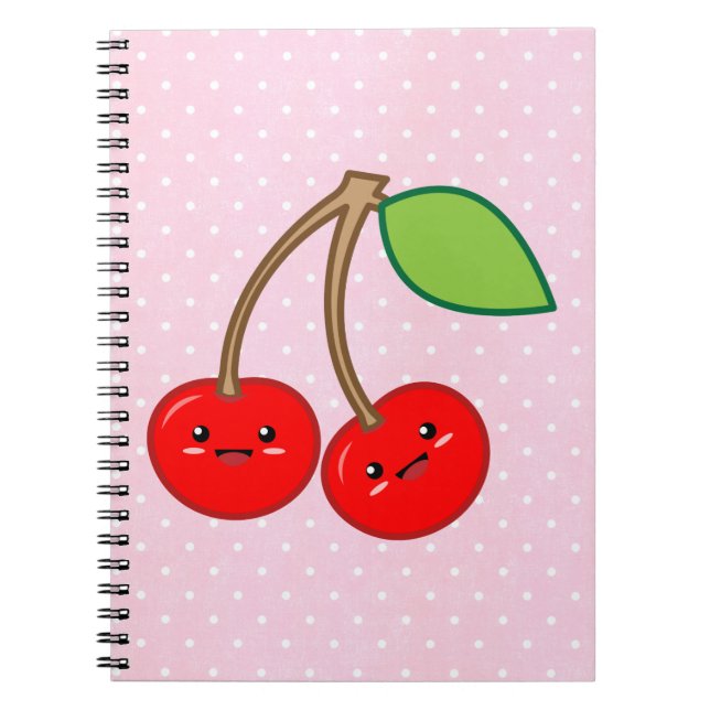 Cherry Anteckningsbok Med Spiral (Framsidan)