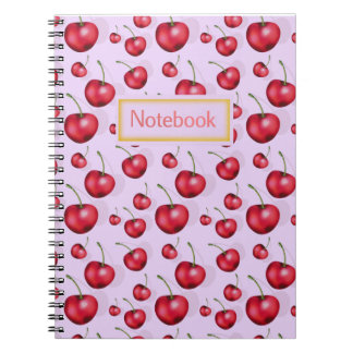 Cherry Anteckningsbok Rosa Estetik Söt Frukt Mönst