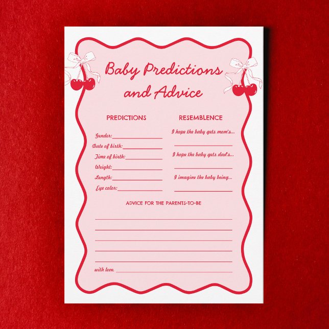 Cherry Baby Shower Babies Predictions and Advice  Inbjudningar (Skapare uppladdad)