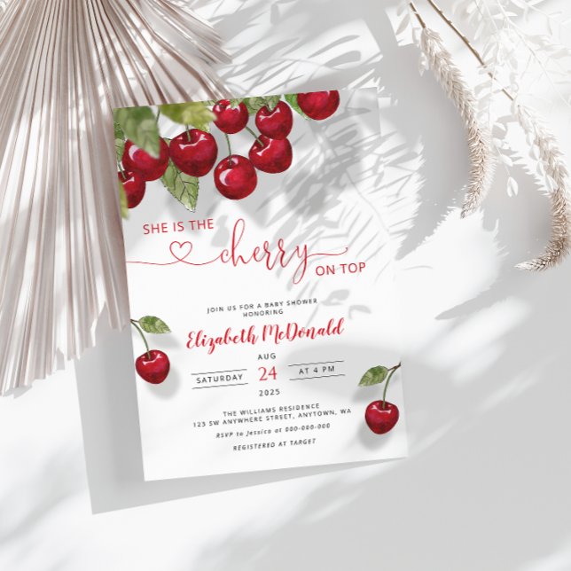 Cherry Baby Shower | Berry Sweet Baby Inbjudningar (Skapare uppladdad)