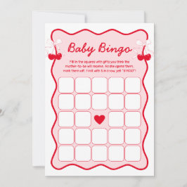 Cherry Baby Shower Bingo Game Card Inbjudningar