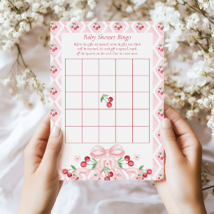 Cherry Baby Shower Bingo-spelkort Inbjudningar