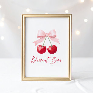 Cherry Baby Shower Dessert Pub-tecken Poster
